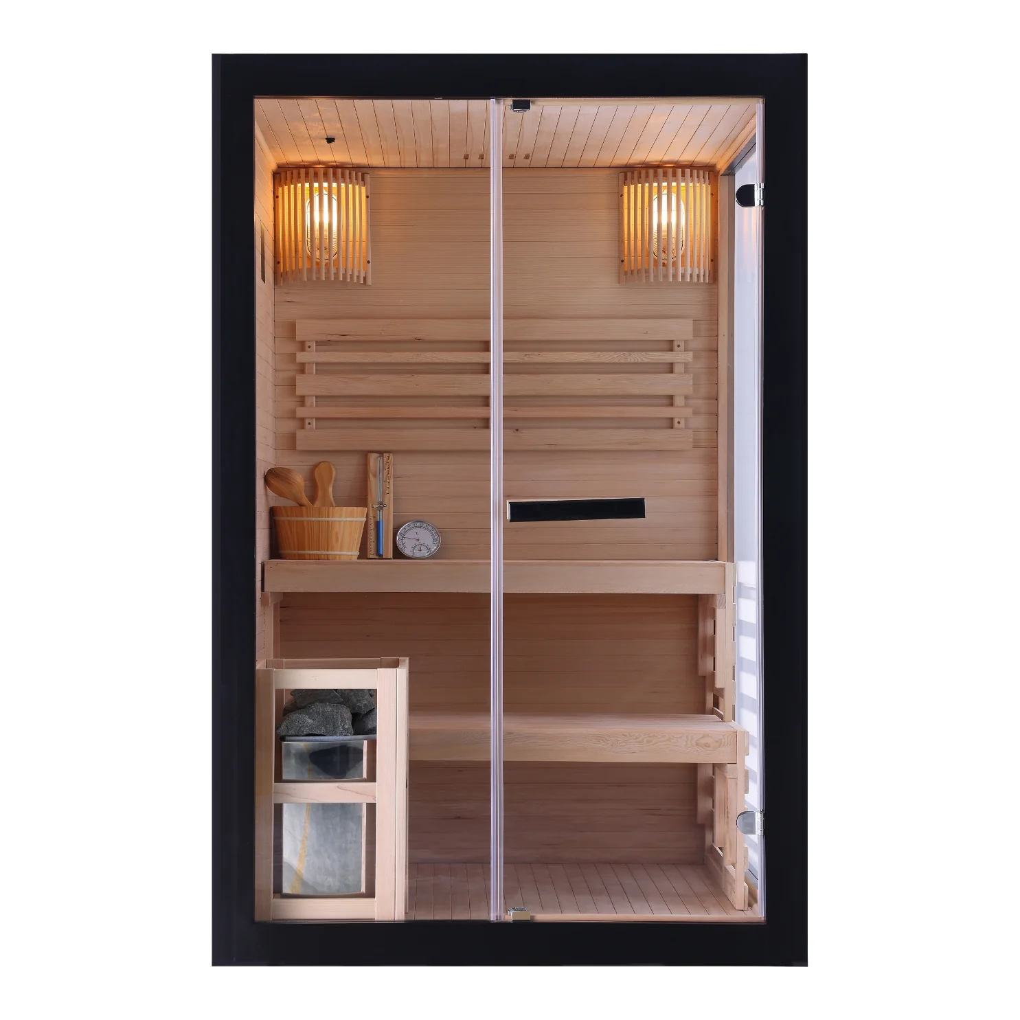Finska sauna Panorama crna 10) - Sanoterm