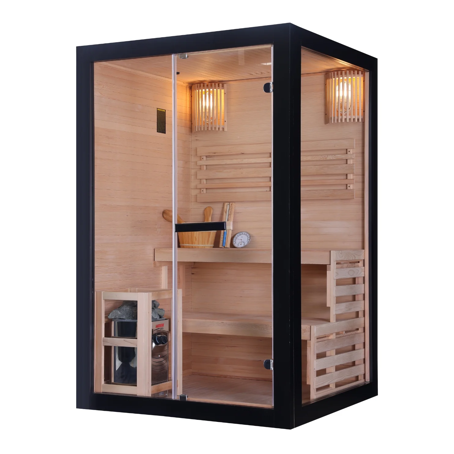 Finska sauna Panorama crna (13) - Sanoterm