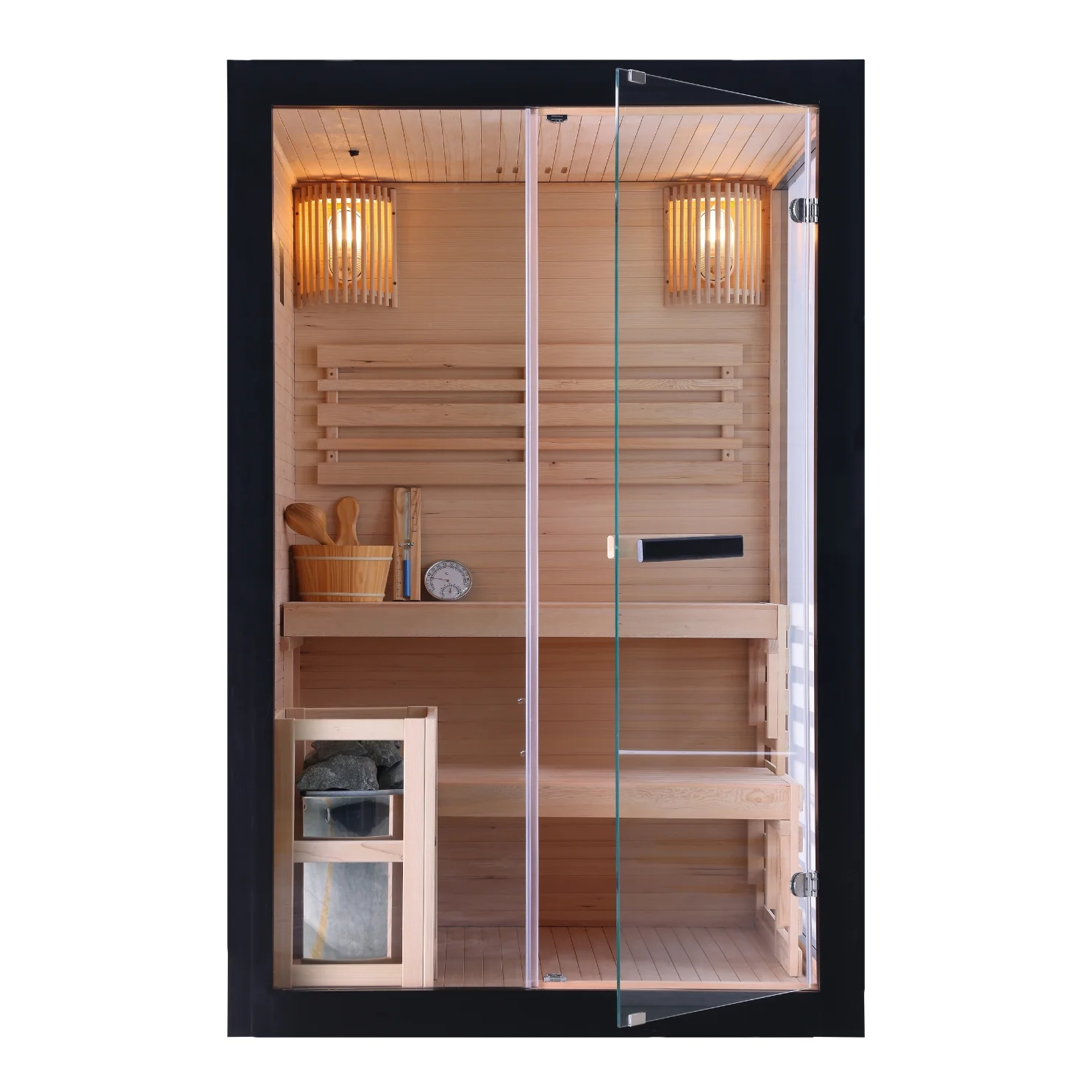 Finska sauna Panorama crna (14) - Sanoterm